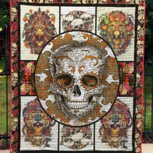 Skull Day Quilt Blanket  Quilt